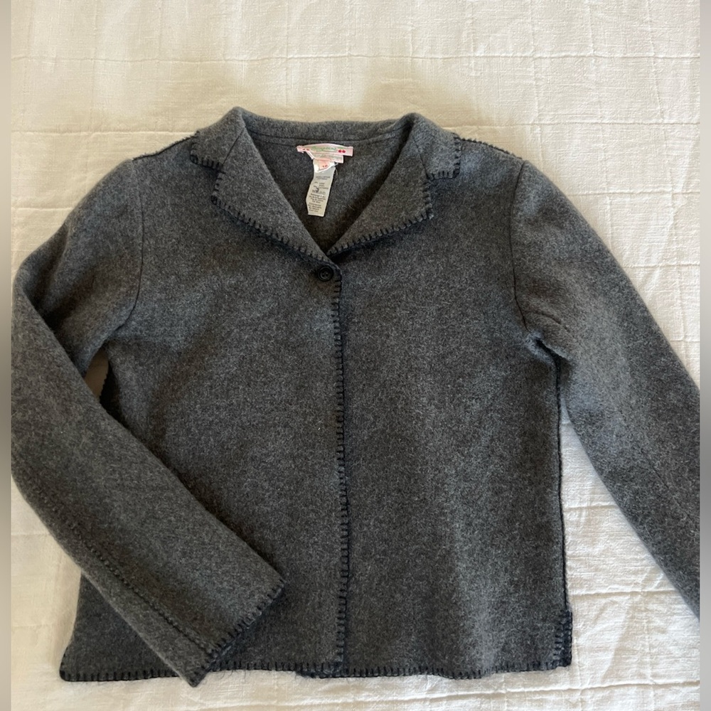 Bonpoint kids wool jacket gray cardigan size 12